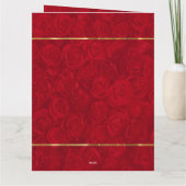 Carte Roses rouges romantiques accents dorés Saint-Valen (Dos)