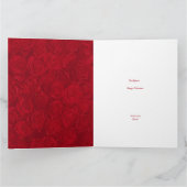 Carte Roses rouges romantiques accents or Saint-Valentin (Intérieur)
