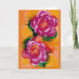 Carte "Roses sauvages" - Art à l'encre alcoolique