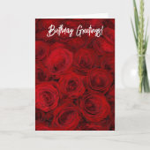 Carte Roses sont Red Deep Red Rose Flowers Anniversaire (Devant)