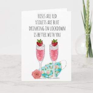 Carte Roses sont rouges drôle confinement quarantaine