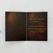 Carte Roses Steampunk Luxueuses Rouages Dorés Romantique (Intérieur)