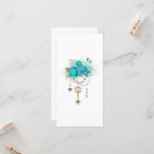 Carte Roses turquoise avec touches (Devant/Arrière en situation)
