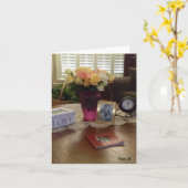 Carte Roses vintages et dentelle (Fleur jaune)