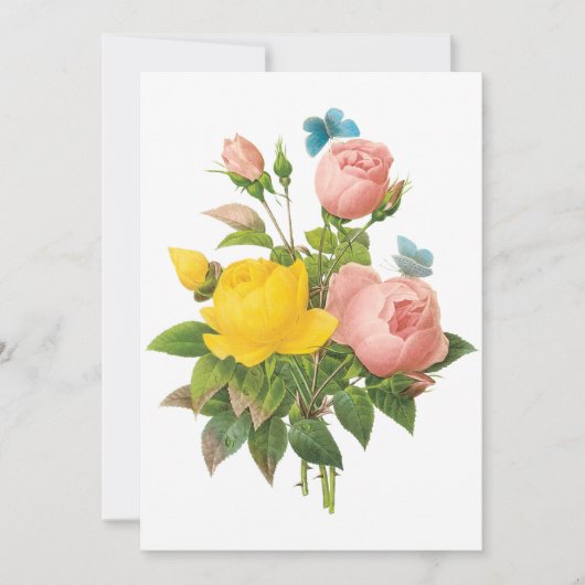 Carte Roses vintages perses jaunes par Redoute Invitatio (Devant)