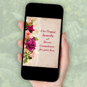 Carte Roses vintages roses et rouges avec dentelle