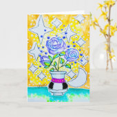 Carte Roses Violets (Fleur jaune)