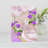 Carte Roses violets d'aquarelle violette sur soie rose (Debout devant)