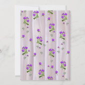 Carte Roses violets d'aquarelle violette sur soie rose (Dos)