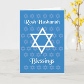 Carte Rosh Hashanah Bénédiction Étoile juive de David (Fleur jaune)
