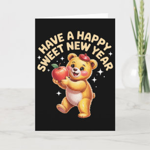 Carte Rosh Hashanah Bonne Année Sucrée Ourson Juif