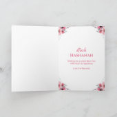 Carte Rosh Hashanah Étoile de David Fleur Rose Blanche (Intérieur)
