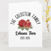 Carte Rosh Hashanah Jour de l'An juif Nom personnalisé H (Fleur jaune)