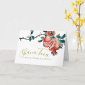 Carte Rosh Hashanah New Year Sweet Pomegranate (Fleur jaune)