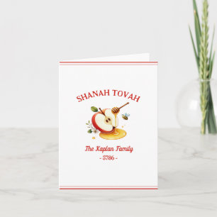 Carte Rosh Hashanah Shanah Tovah Pommes Miel Famille