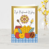 Carte Rosh Hashanah Souhaite Une Bonne Année (Fleur jaune)