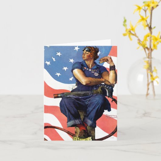 Carte Rosie la riveteuse (Fleur jaune)