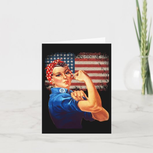 Carte Rosie Le Drapeau Américain Riveter Usa Rosie Le Ri (Devant)