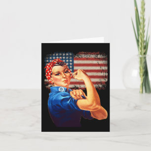 Carte Rosie Le Drapeau Américain Riveter Usa Rosie Le Ri