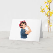 Carte rosie les femmes du riveter nous pouvons le faire! (Fleur jaune)