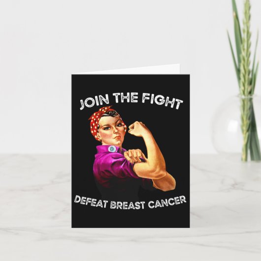 Carte Rosie The Riveter Defeat Sensibilisation au cancer (Devant)