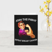 Carte Rosie The Riveter Defeat Sensibilisation au cancer (Fleur jaune)