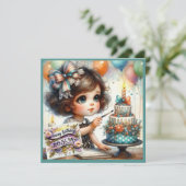 Carte ROSLYN ~ Joyeux anniversaire ~ Décoration de gâtea (Debout devant)