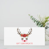 Carte Rosy Cheeks Gold Eyes Reindeer Certificat cadeau (Debout devant)