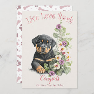 Carte Rottweiler Chien Maman Florale Adoption