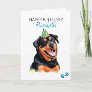 Carte Rottweiler Chien Personnalisé Joyeux Anniversaire