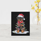 Carte Rottweiler Chien Santa Chapeau Noël Arbre Lumière  (Fleur jaune)