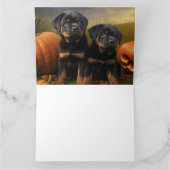 Carte Rottweiler chiot automne délice citrouille (Intérieur)