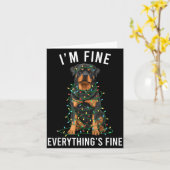 Carte Rottweiler Christmas I'm Fine Everything Is Fine (Fleur jaune)