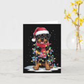Carte Rottweiler Christmas Tree Santa Hat Lights Xmas Do (Fleur jaune)