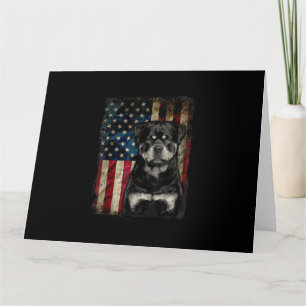 Carte rottweiler dog 4 juillet drapeau américain patriot