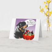 Carte Rottweiler Halloween Candy (Fleur jaune)