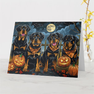 Carte Rottweiler Halloween Éffrayant