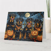 Carte Rottweiler Halloween Épouvantable (Devant)