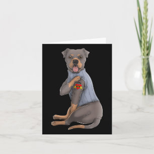 Carte Rottweiler I Love Maman Tattoo Dog Funny Mothers D