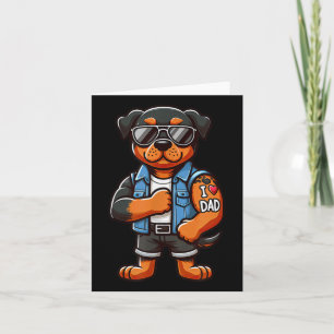 Carte Rottweiler J'aime Papa Tatouage De Chien Drôle