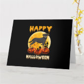Carte Rottweiler joyeux Halloween chien épouvantable lun (Fleur jaune)