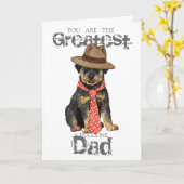 Carte Rottweiler Papa (Fleur jaune)