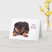 Carte Rottweiler Puppy Get Well Card (Fleur jaune)