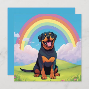 Carte Rottweiler Rainbow Bridge Nom personnalisé Chien S