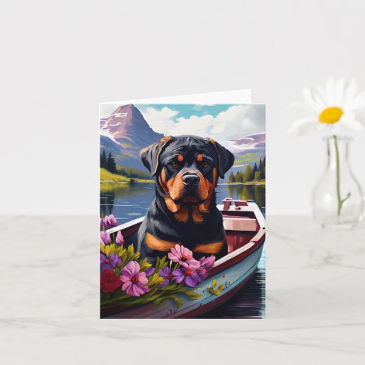 Carte Rottweiler sur une pédale : une aventure Pittoresq (Petite plante)