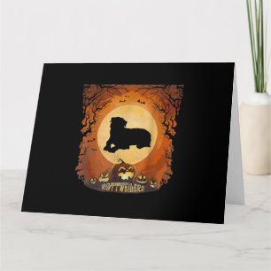 Carte Rottweilers Pleine Lune Silhouette D'animaux Hallo
