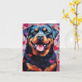 Carte Rotweiler Valentines jour (Fleur jaune)