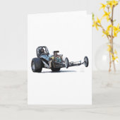 Carte Roue à dragster vintage à frondes (Fleur jaune)