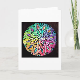 CARTE ROUE DE COULEUR MANDALA