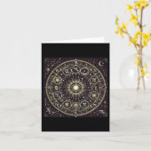 Carte Roue de Zodiac céleste - Editition d'argent d'or c (Fleur jaune)